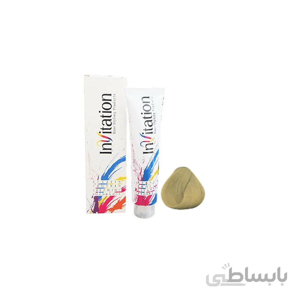 رنگ مو اینویتیشن شماره 10.3 حجم 120 میلی لیتر رنگ بلوند زیتونی پلاتینه