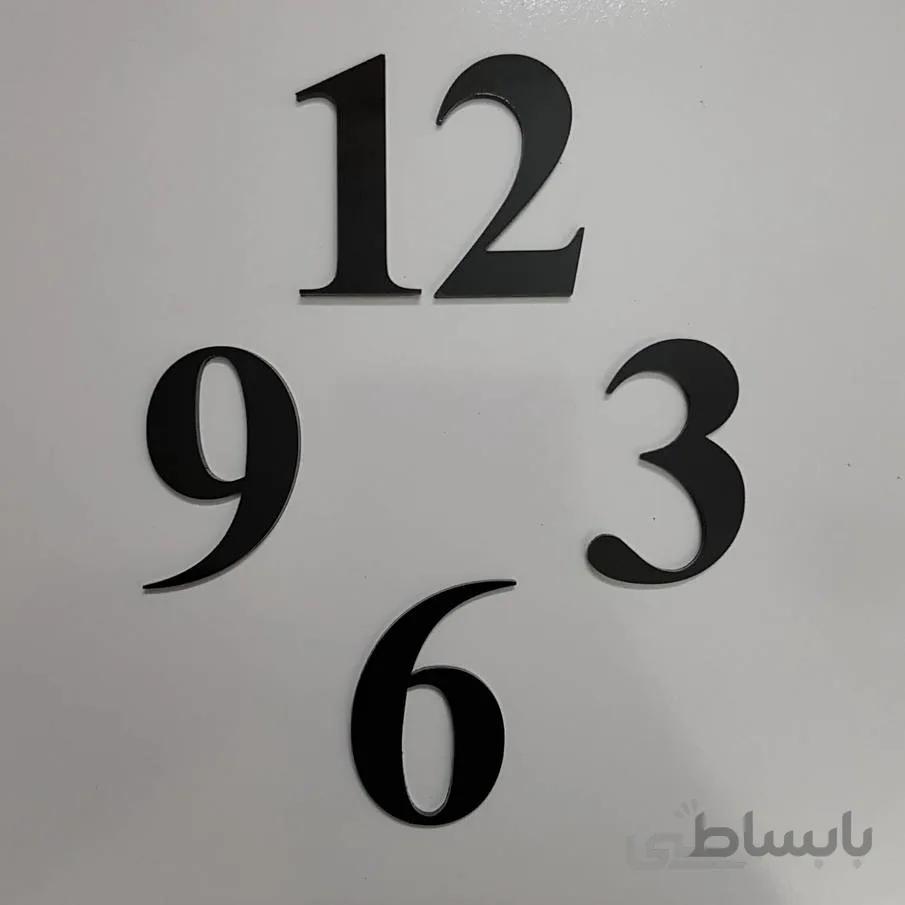 چهار عدد اصلی ساعت لاتین متوسط (مشکی)