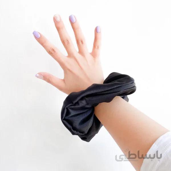 اسکرانچی زیپ دار مشکی