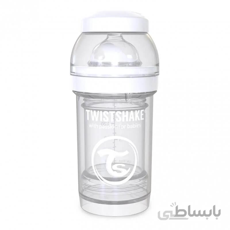 شیشه شیر تویست شیک 180 میل Twistshake سفید