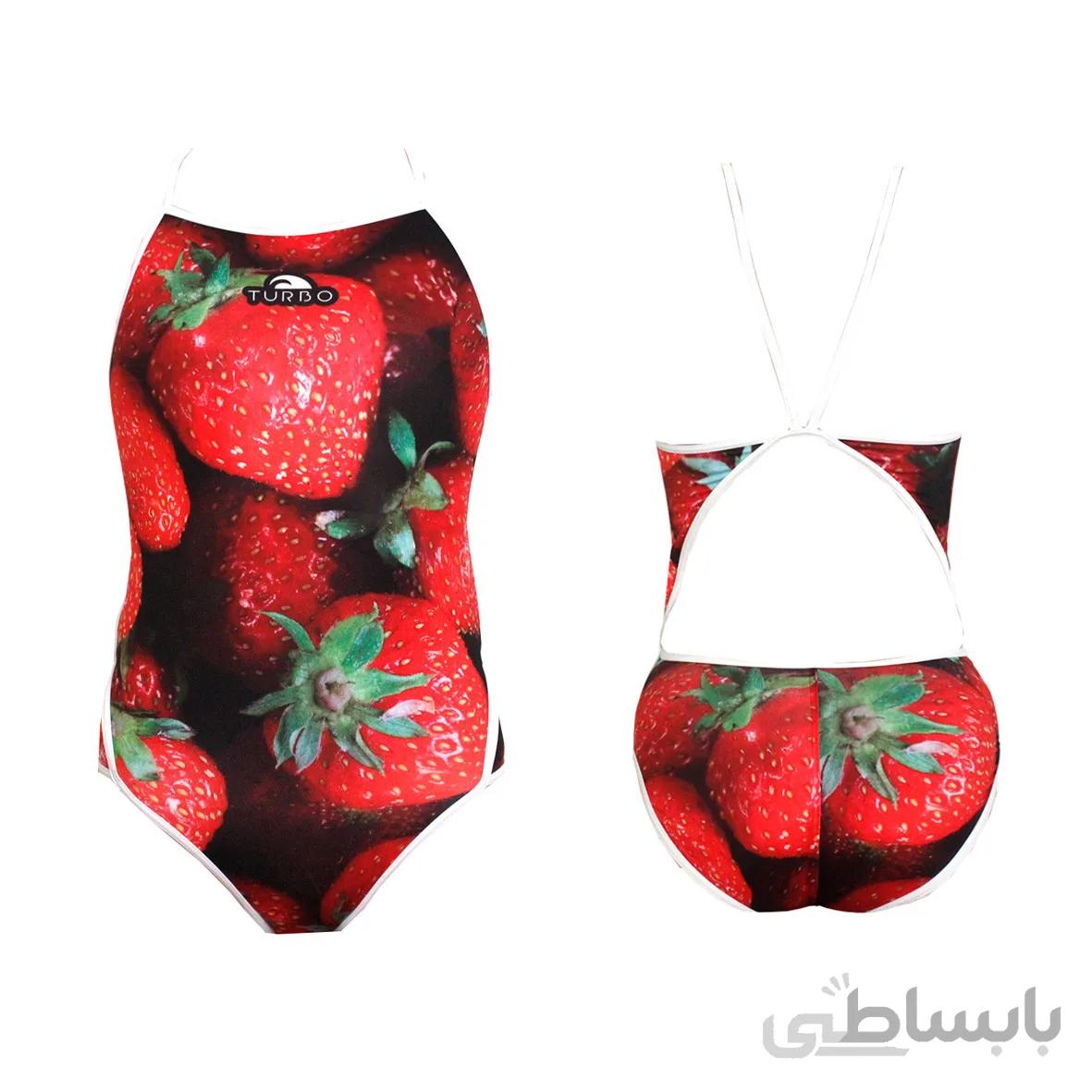 مایوی شنای زنانه توربو Strawberry Fruit Thick Strap ا Turbo women swimsuit Strawberry
