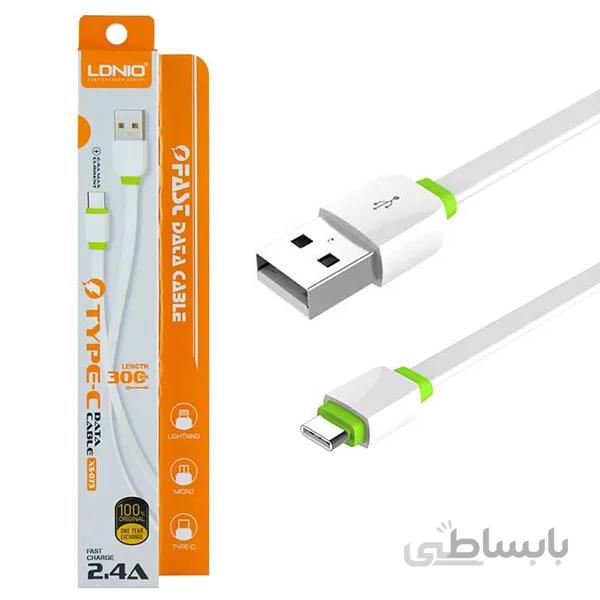کابل تبدیل USB به تایپ سی الدینیو مدل XS-073 طول 0.3 متر