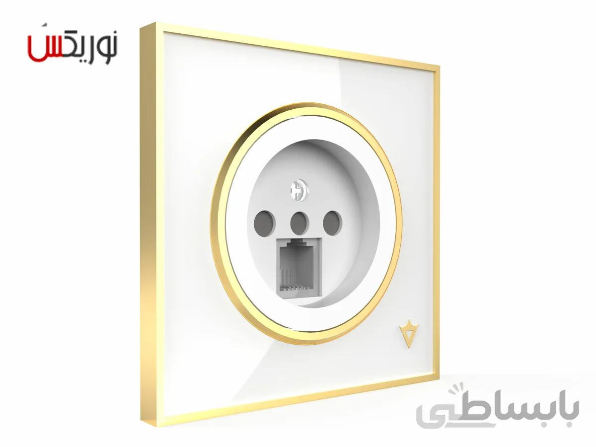 کلید پریز تلفن دو کاره ویرا مدل آلفا کلاسیک سفید
