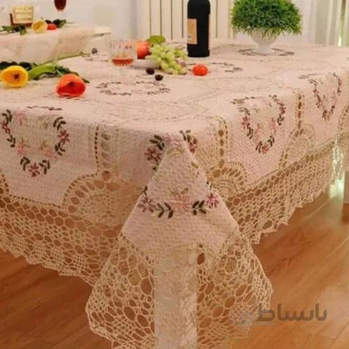 رومیزی ۱۲ نفره نهارخوری قلاب بافی