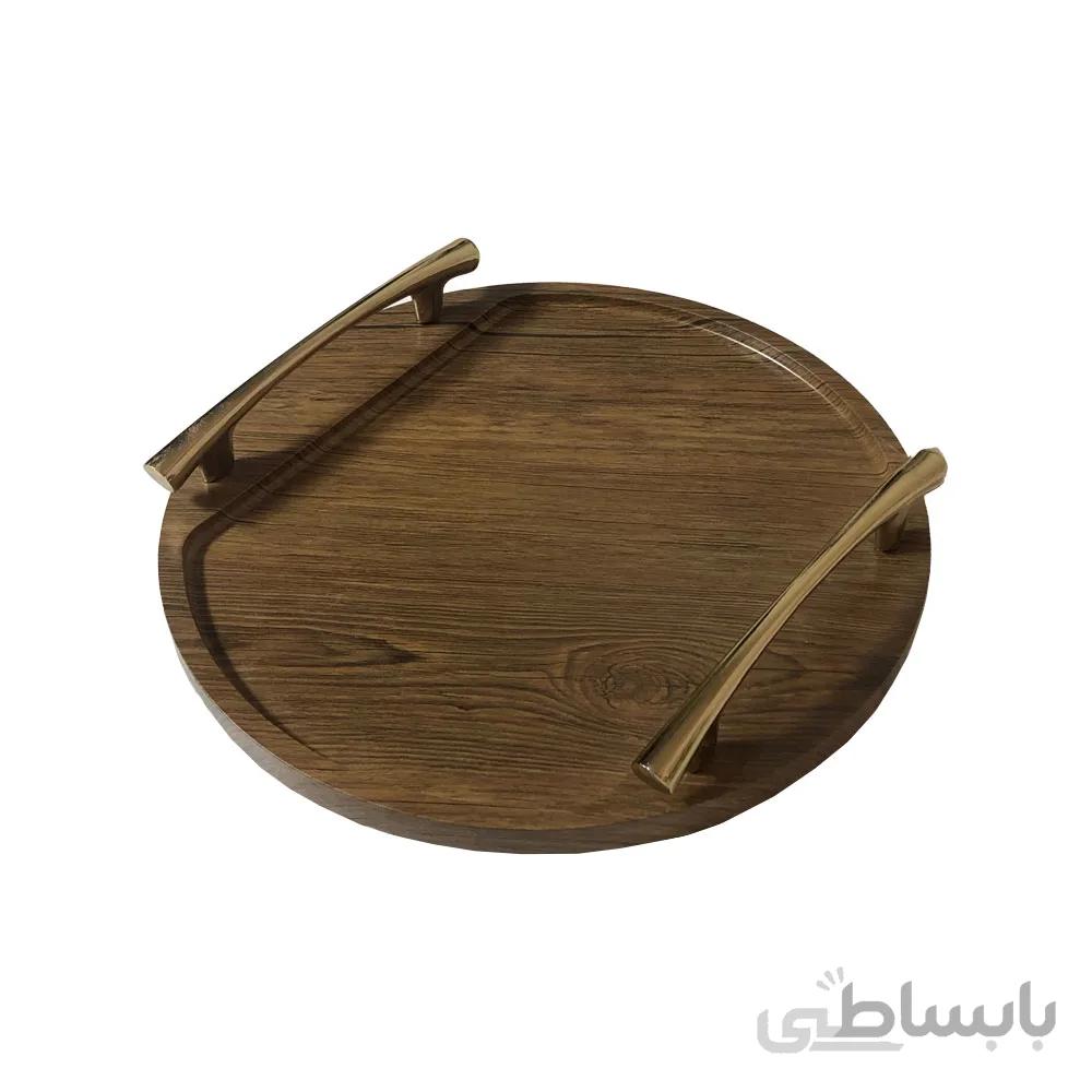 سینی چوبی گرد دسته دار