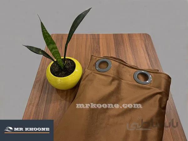 پرده آماده مخمل گارنت شکلاتی
