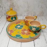 سِت چای خوری دو نفره نقاشی هفت رنگ طرح ۱