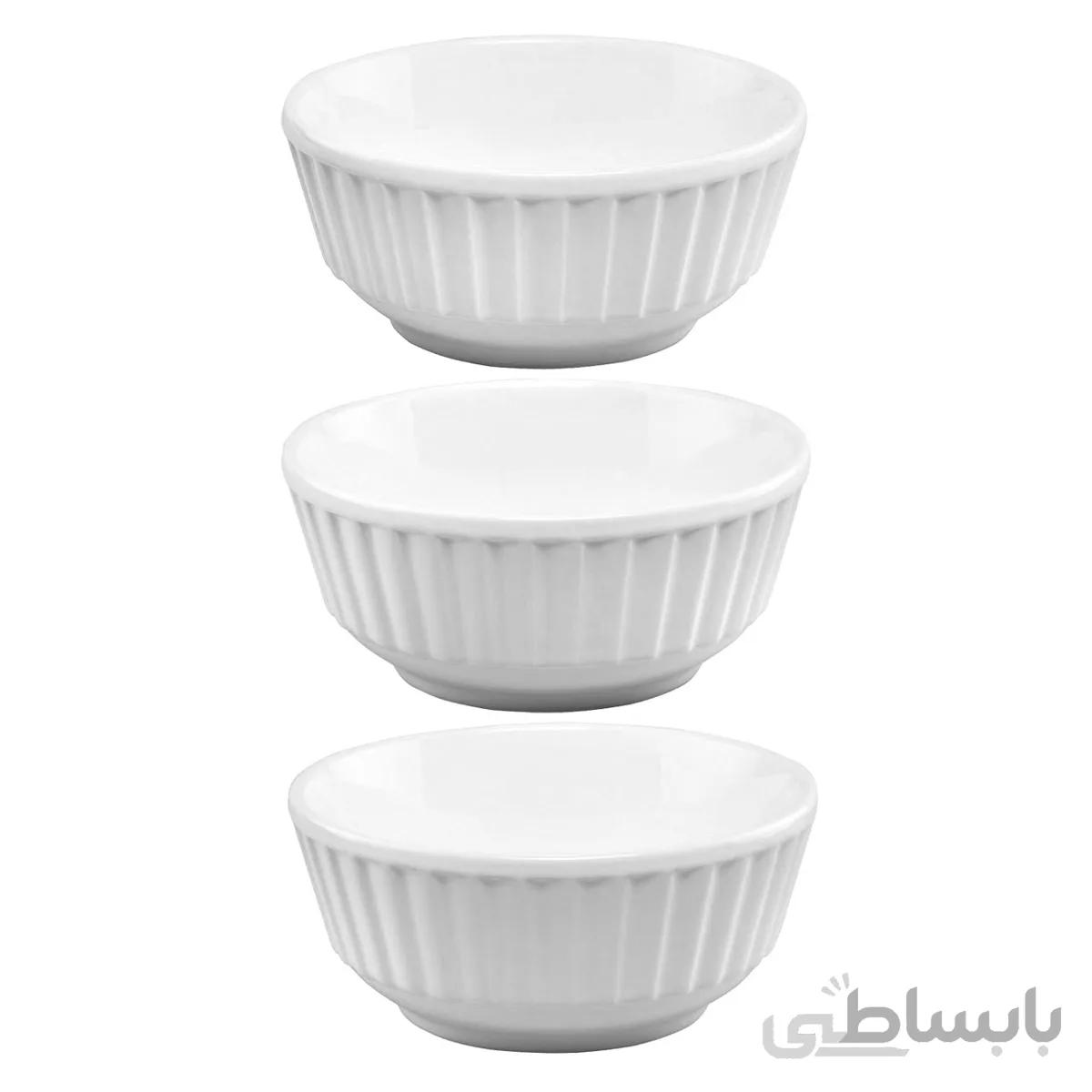 کاسه آبگوشت خوری سفید کائولین کد 393 – بسته 3 عددی
