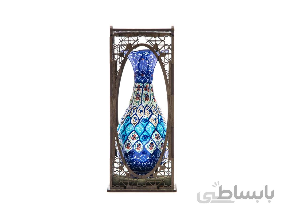 گلدان میناکاری 16 سانتی جعبه مشبک