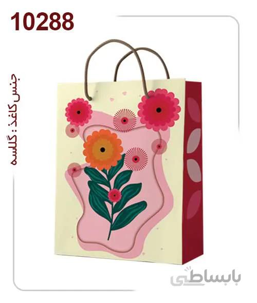 ساکدستی فانتزی طرح گل با کاغذ نخودی کد10288