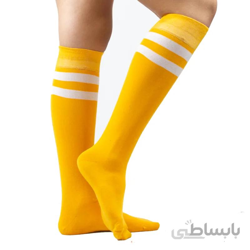 جوراب زیرزانو دوخط زرد بوم