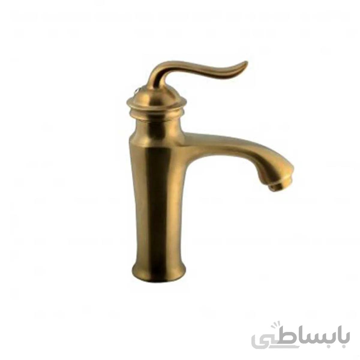 شیر روشویی اسپیرال طلا مات البرز روز ا Spiral Brushed Gold