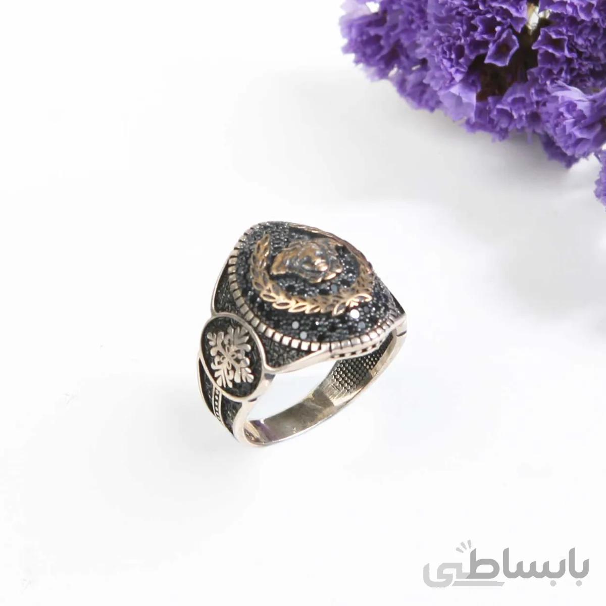 انگشتر نقره مردانه طرح برف