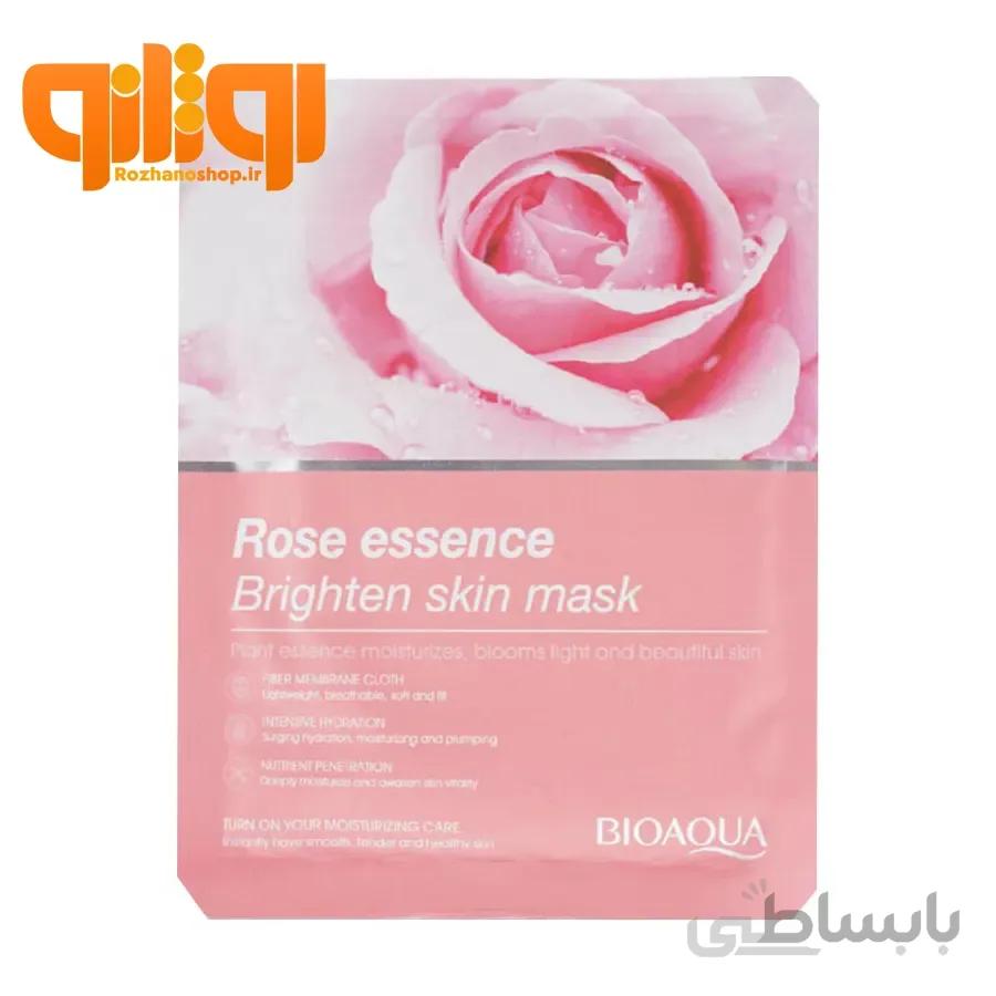 ماسک ورقه ای گل رز بیوآکوا روشن کننده