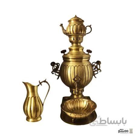 سرویس سماور ذغالی برنجی 5 پارچه مدل توپی کد 04
Brass charcoal samovar code 04