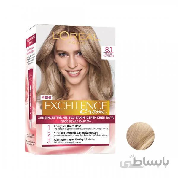 رنگ مو شماره 8.1 لورال مدل Loreal Paris Excellence