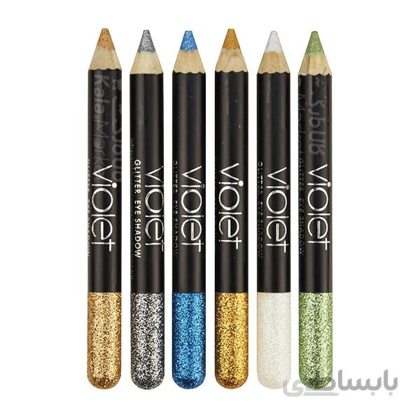 ست ۶ عددی مداد چشم و لب اکلیلی ویولت (Violet Glitter Eye Shadow)