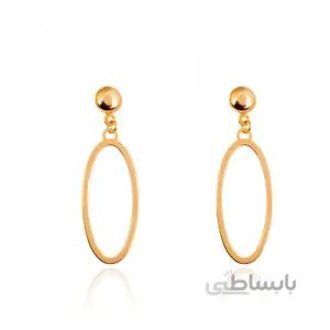 گوشواره طلا زنانه طرح بیضی کد LE659