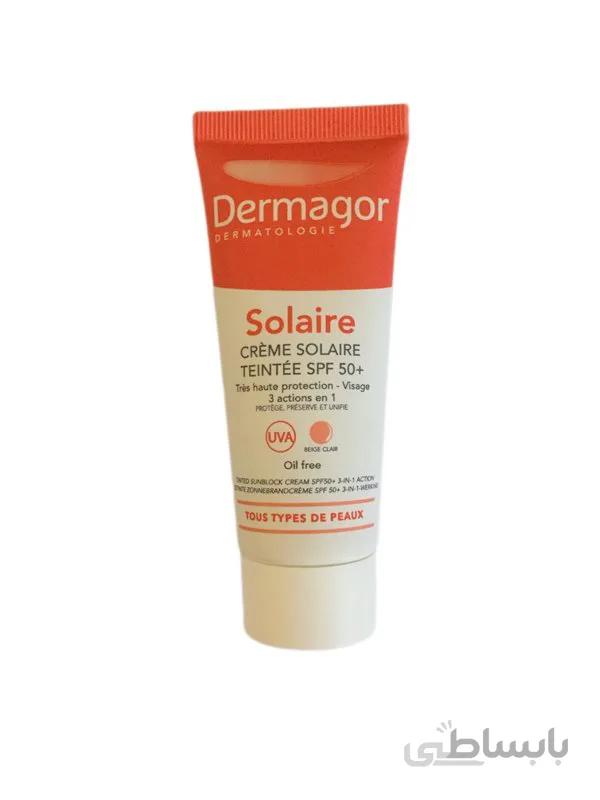 کرم ضدآفتاب رنگی درماگور مدل SPF50 حجم 50 میلی لیتر