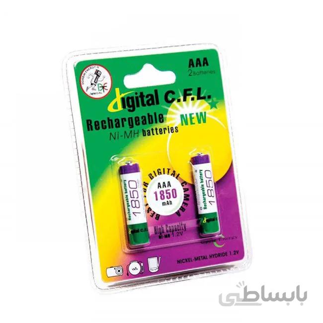 باتری نیم قلمی قابل شارژ دیجیتال سی اف ال مدل CH/1850 بسته 2 عددی
