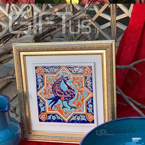 تابلو کاشی هفت رنگ سنتی طرح مرغ عثمانی