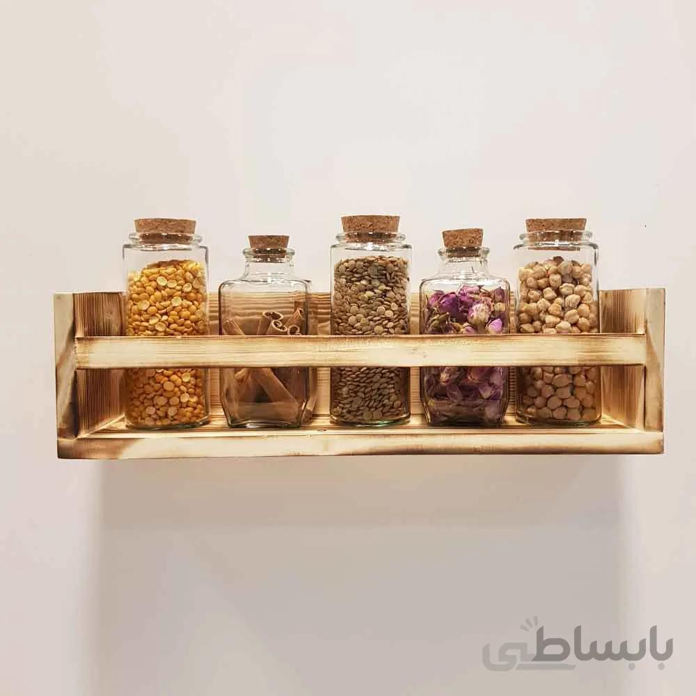 باکس دیواری چوبی رنگ سوخته 40 سانتی