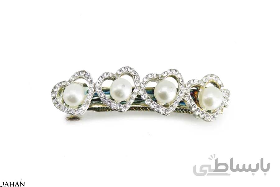 گل سر مرواریدی طرح قلب