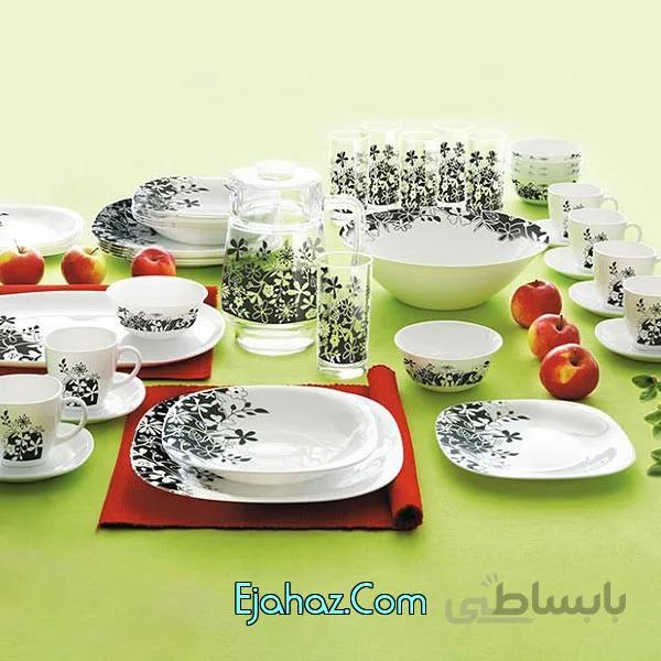 سرویس آرکوپال 44 پارچه لومینارک فرانسه مدل ادن مشکی لومینارک(Luminarc)