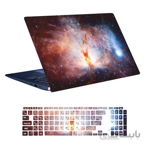اسکین لپ تاپ طرح Space کد ۵۹ به همراه استیکر کیبورد