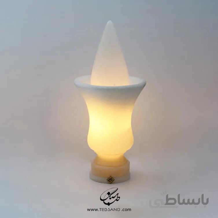 آباژور سنگ نمک طرح گلجام پایه سنگی
