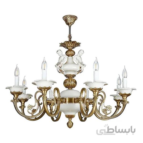 لوستر چشمه نور 8 شعله کد C2914/8-A آنتیک