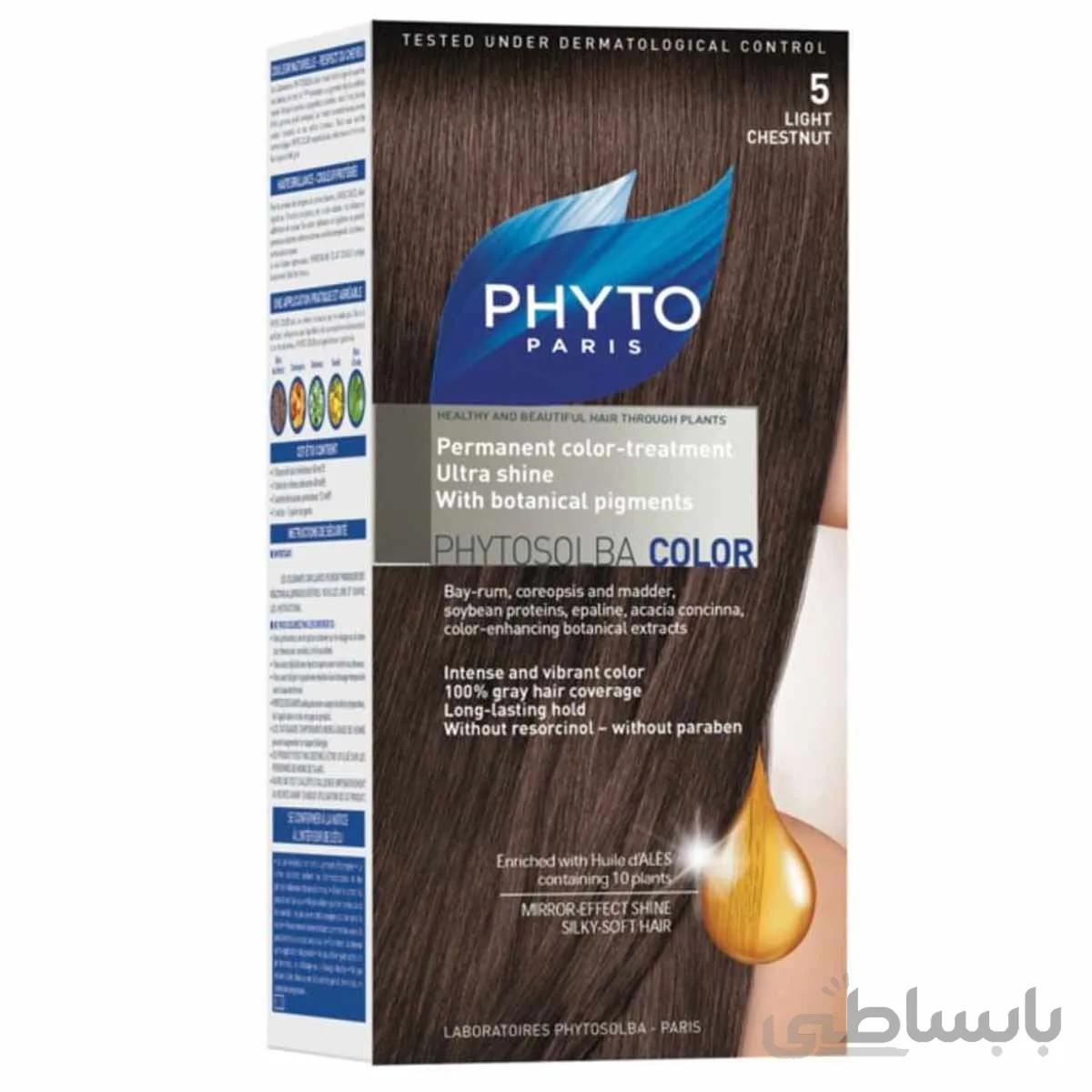 کیت رنگ مو فیتو مدل PhytoColor حجم 40 میل شماره 5 – فندقی روشن
