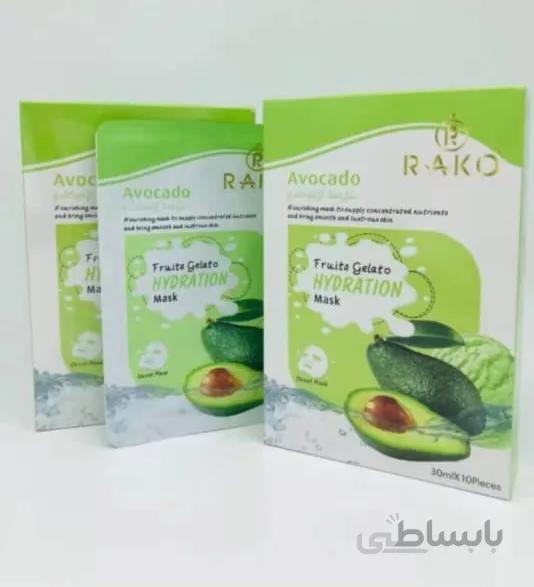 ماسک ورقه ای آبرسان RAKO عصاره آووکادو ا ماسک ورقه ای آبرسان RAKO عصاره آووکادو