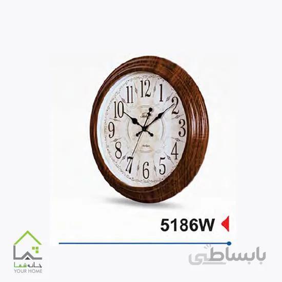 ساعت دیواری گرد چوبی ونگه 5186W