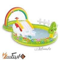 استخر بادی کودک سرسره دار طرح مزرعه intex 57154 ا intex 57154