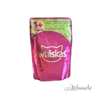 پوچ Whiskas مخصوص گربه بالغ تهیه شده از گوشت بره و هویج در ژله - 100 گرم