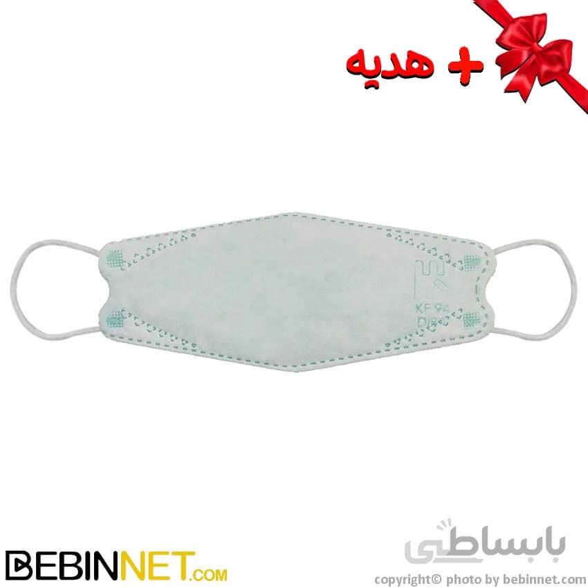 ماسک سه بعدی 4 لایه KF94 بسته 25 عددی سفید سبز