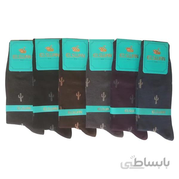 پک جوراب مردانه طرح کاکتوس ست 6 تایی تیره رنگ کد PH251
