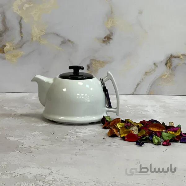 قوری شکس مدل توکا رنگ سفید