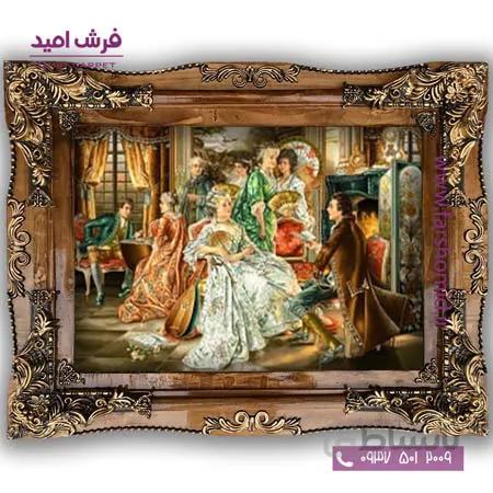 تابلو فرش ماشینی طرح تابلو نقاشی فرانسوی کد 2283 فرشان