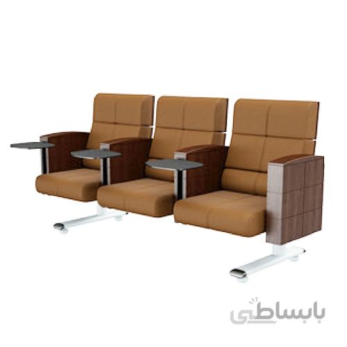 صندلی آمفی تئاتر سه نفره با دسته مشترک تحریری پایه پرتابل مدل ۲۸۱۰ اروند