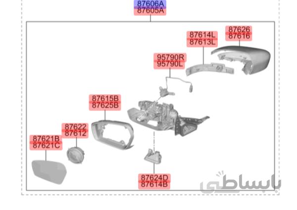 آینه کامل ( بغل ) راست آزرا گرنجور‌۲۰۱۸