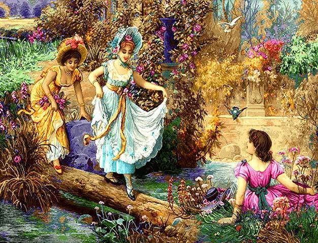 نخ و نقشه آماده تابلو فرش سه پرنسس کد 1021