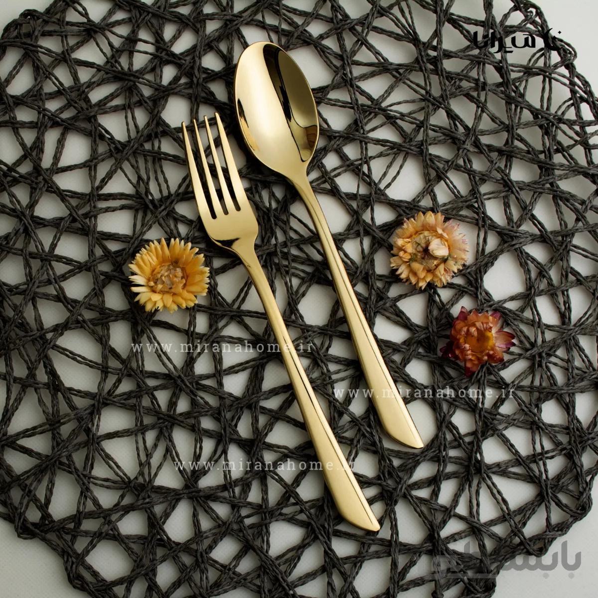 سرویس قاشق و چنگال 30 نفره طلایی براق برند فیلیکس مدل ژنو