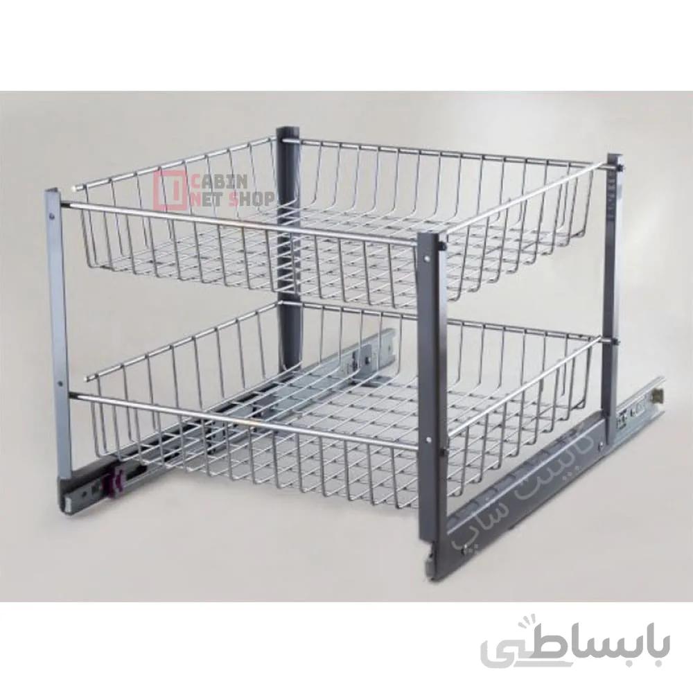 سبد سوپر مارکت پیاز و سیب زمینی ریل کف 2 طبقه فراسازان