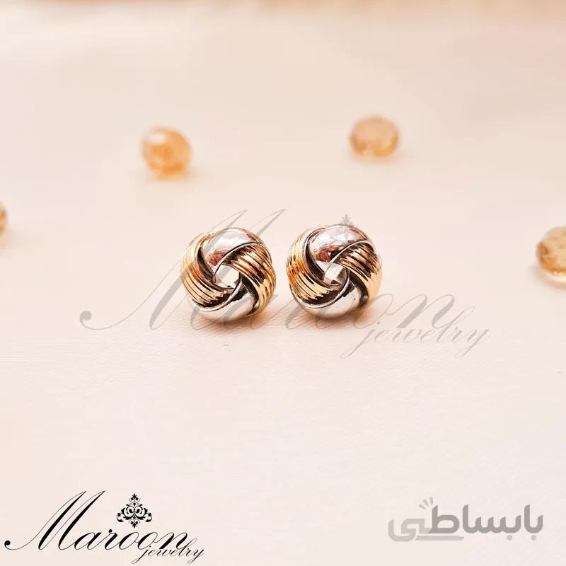 گوشواره پیچ دو رنگ مارون CG100