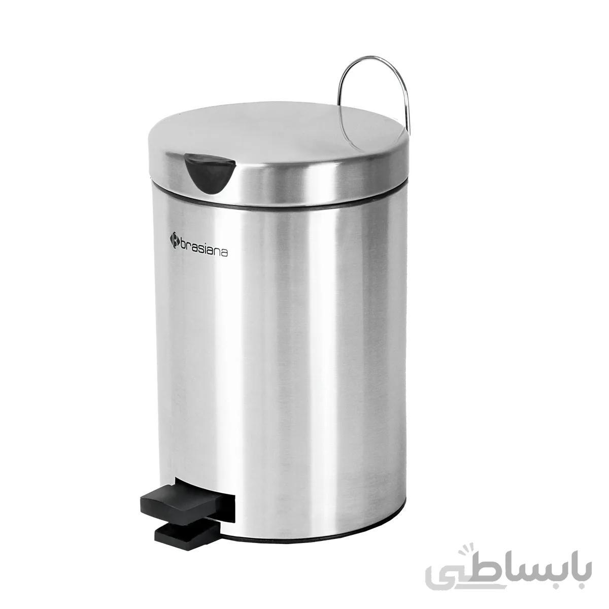 سطل پدالدار 5 لیتری Brasiana نقره ای