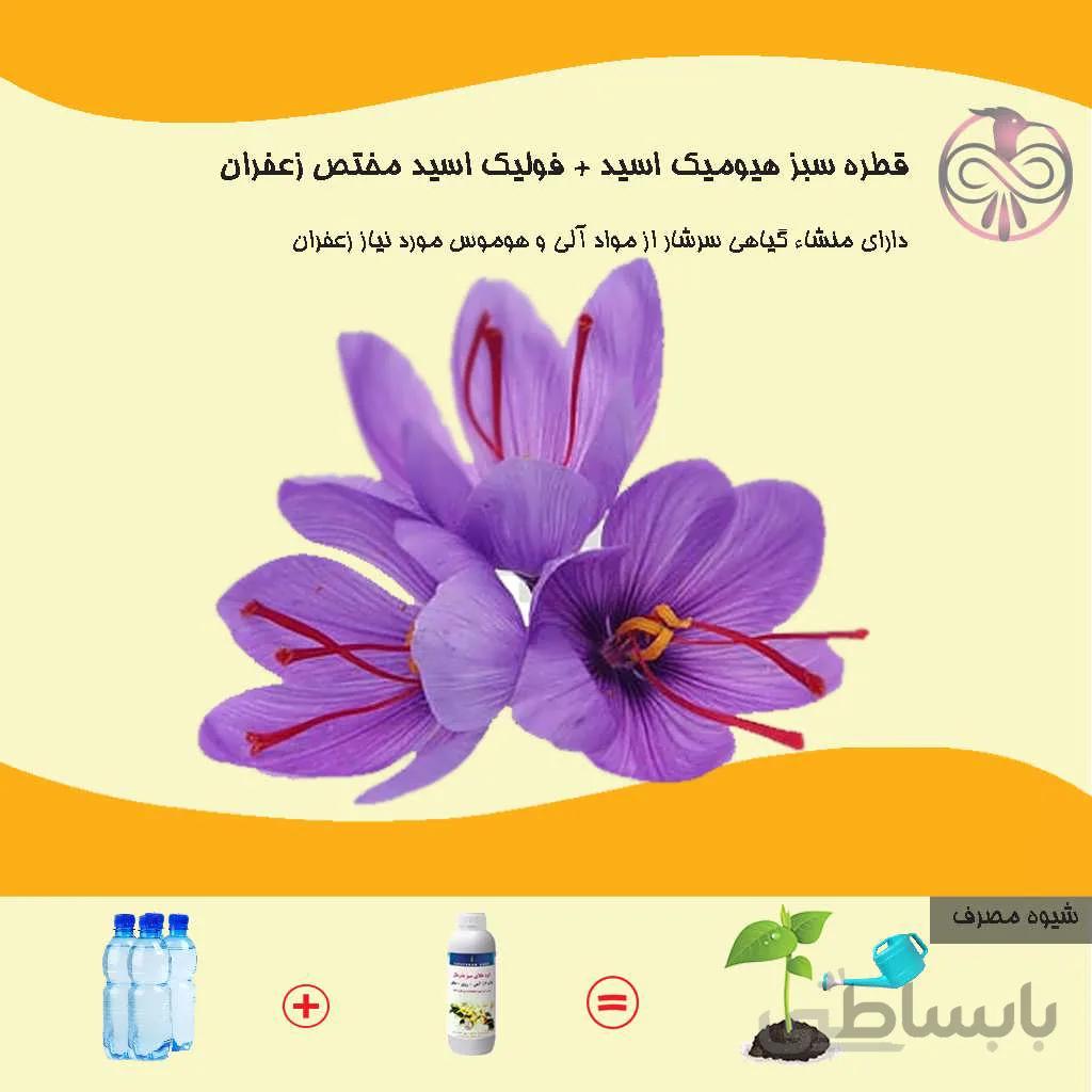 کود قطره سبز هیومیک اسید + فولیک اسید مختص زعفران