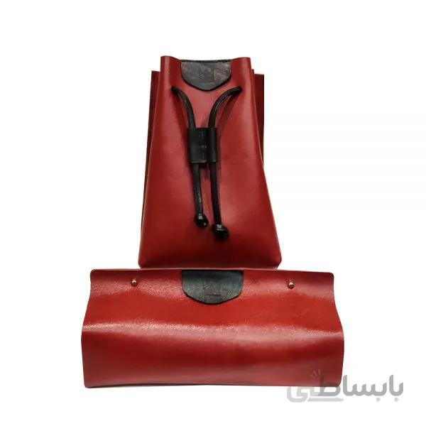 جای دستمال کاغذی خودرو نوآوری کادوس مدلkd0b5 به همراه سطل زباله قرمز