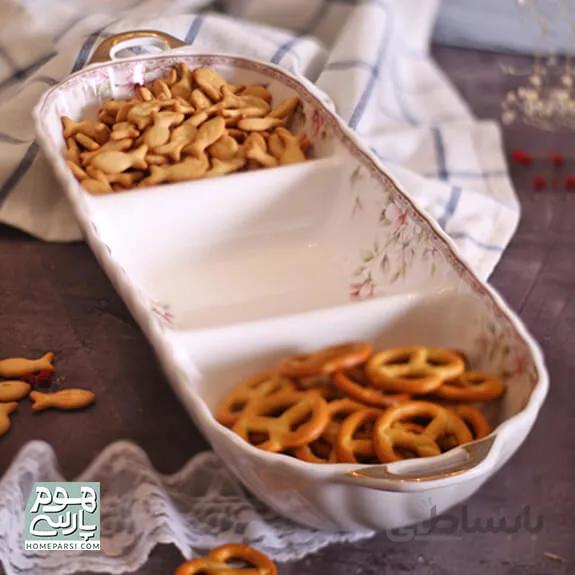 اردو خوری بیضی 3 خانه گلدار گلدکیش